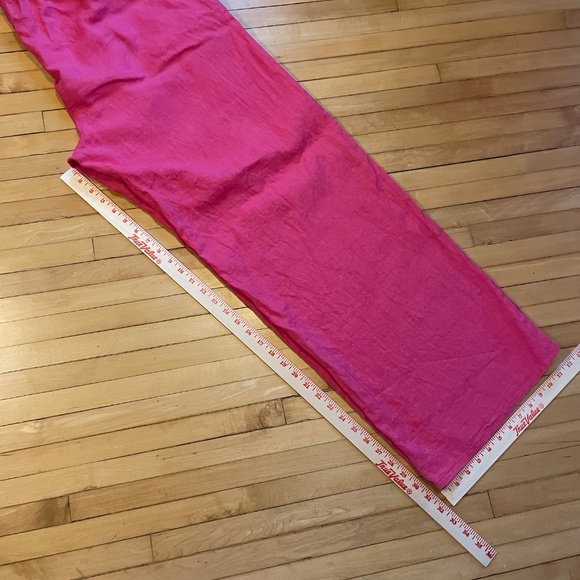 FLAX Wide Leg Linen Full Length Picnic Pant Elastic Drawstring Waist 31" Inseam - Picture 9 of 13